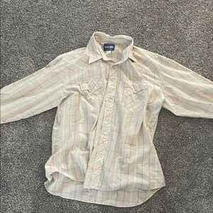 Wrangler Kids Plaid Shirt - Cream and Red